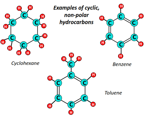 example of cyclic, nonpolar hydrocarbons