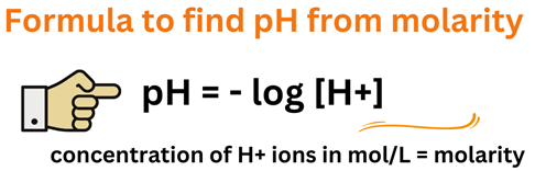 formula to find pH from molarity (molarity to pH)