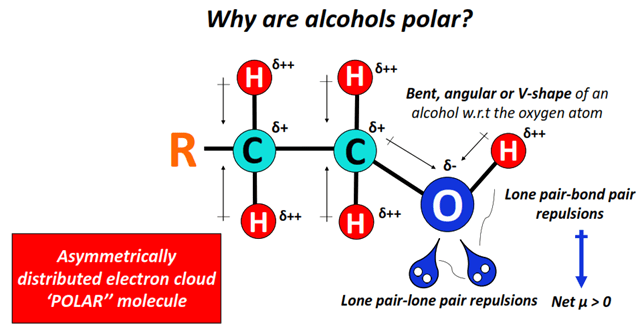 why are alcohol polar molecule