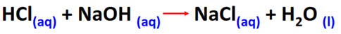 HCl + NaOH titration reaction