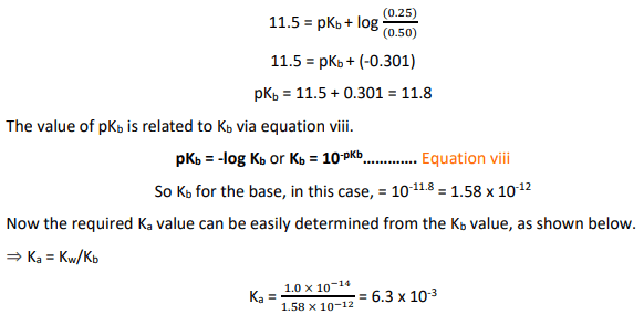 calculation of ka of conjugate acid