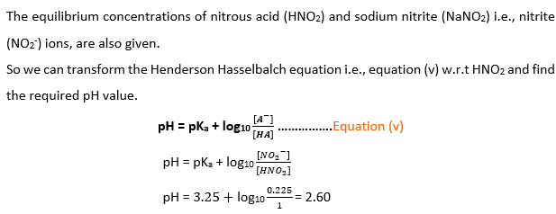 calculation of ph of HNO2 and NaNO2 from pka value