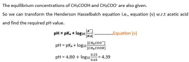 calculation of ph of acetic acid from pka value