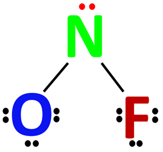 completing octet of central atom in NOF