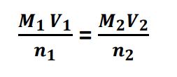 We can find the molarity of the solution of unknown concentration by applying the titration formula