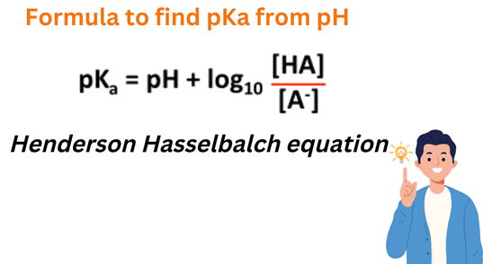 formula to find pKa from pH (pH to pKa)