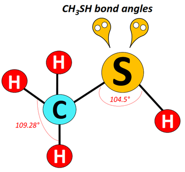 CH3SH bond angle