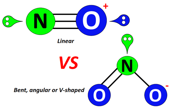 NO+ shape vs NO2- shape