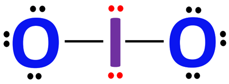 complete octet of central atom in IO2-