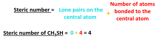 steric number for CH3SH hybridization