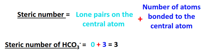 steric number for HCO3- hybridization