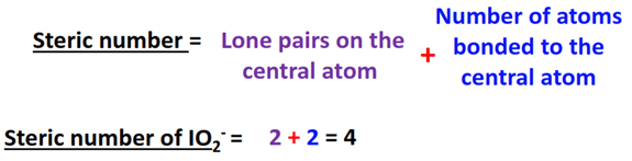 steric number for IO2- hybridization