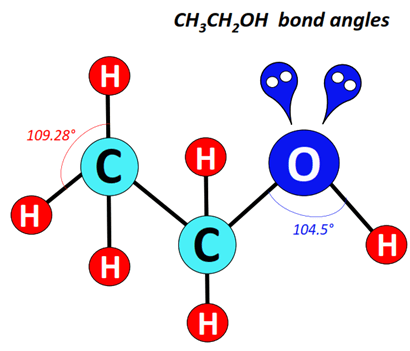 CH3CH2OH Bond angle