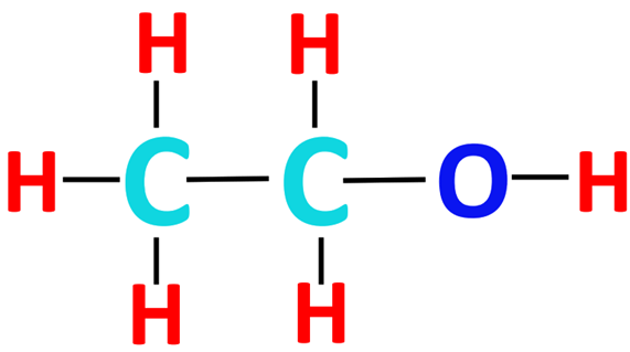 CH3CH2OH skeletal structure