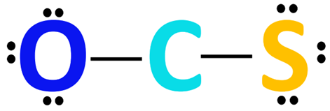 Completing octet of outer atom in OCS