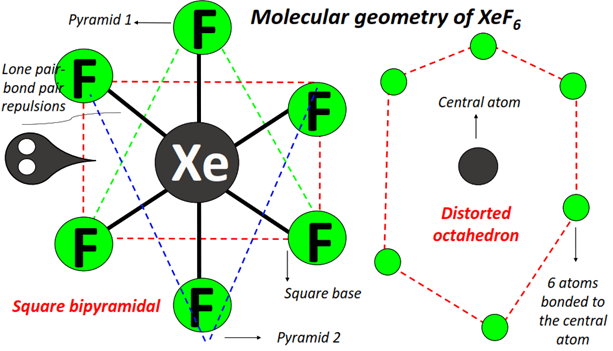 Molecular geometry or shape of XeF6