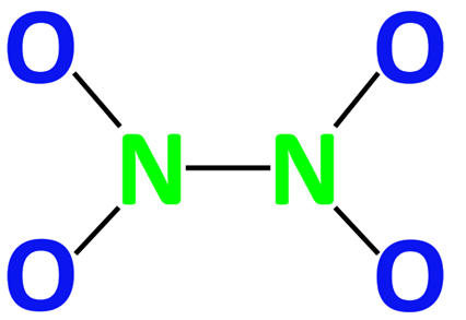 N2O4 skeletal structure