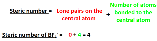 Steric number for BF4-hybridization