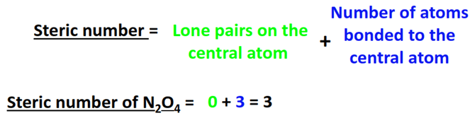 Steric number for N2O4 hybridization