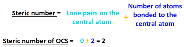 Steric number for OCS hybridization