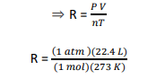 calculate the value of R under ideal condition