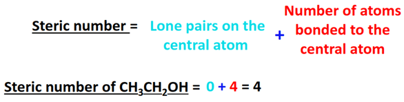 steric number for CH3CH2OH hybridization