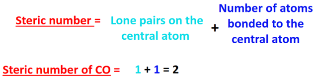 steric number for CO hybridization