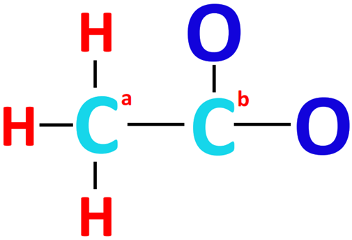 CH3COO- skeletal structure