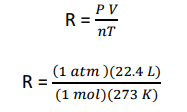 Conversion of R = 8.314 J to KJ