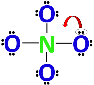 Converting lone pair to bond pair in NO43-