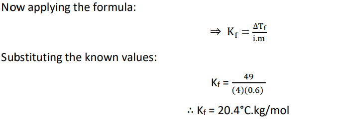 Finding the value of Kf for cyclohexane