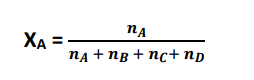 Mole fraction (X) of component A