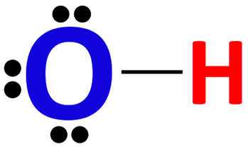 Octet of oxygen atom in OH-