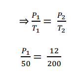 Using Gay-Lussac’s law equation P1/T1 = P2/T2 to solve for P1