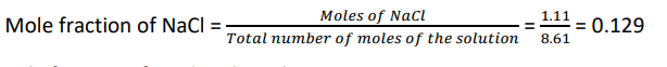 calculating mole fraction of NaCl