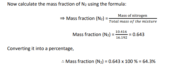 calculating the mass fraction of N2 from mole fraction