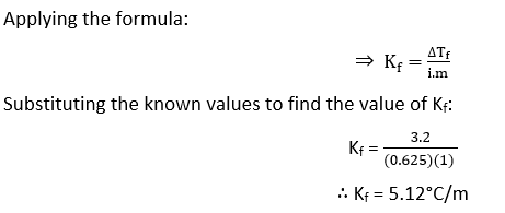 calculating the molal freezing point depression constant (Kf) of benzene