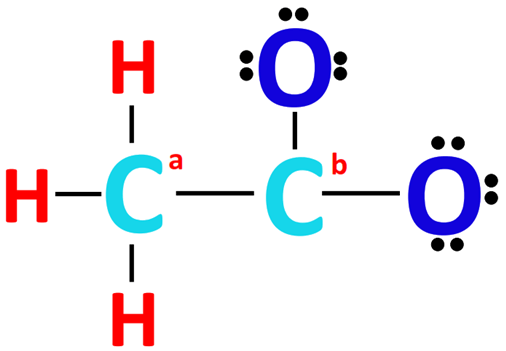 completing octet of outer atoms in acetate ion