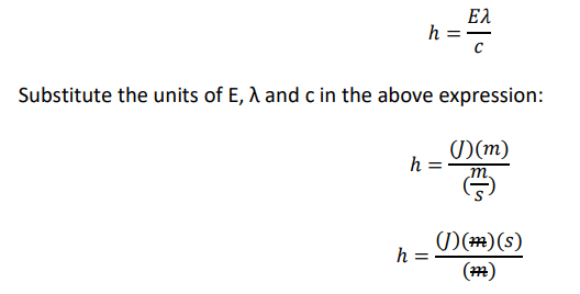 e=hc/wavelength or lambda units