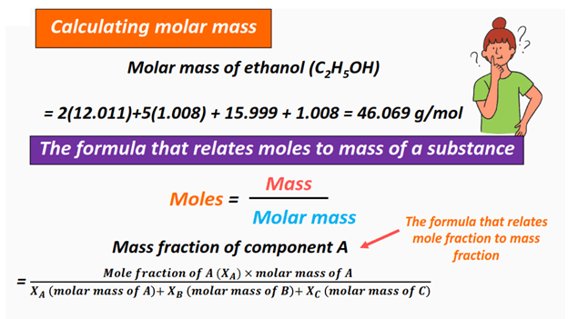 formula to convert mole fraction to mass fraction