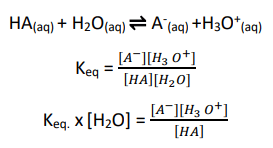 keq for the dissociation of weak acid