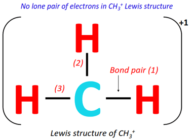 lone pair and bond pair in CH3+ lewis structure