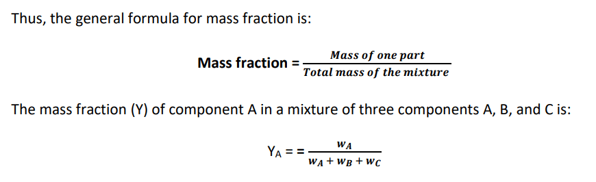 mass fraction formula