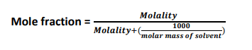 molality to mass fraction formula