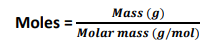 molar mass formula