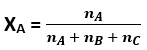 mole fraction (X) of component A 