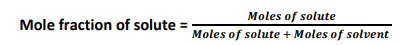 mole fraction of solute