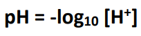 pH = -log [H+] formula in chemistry