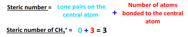 steric number for CH3+ hybridization