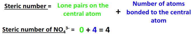 steric number for NO43- hybridization